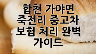 합천 가야면 죽전리 중고차 보험 처리 완벽 가이드